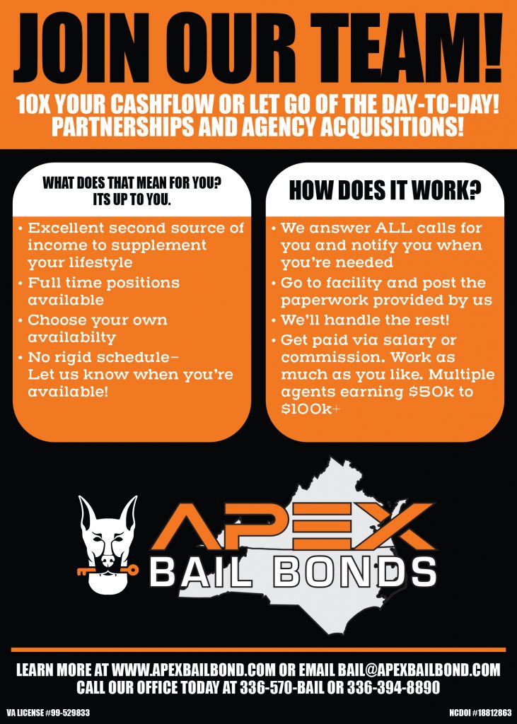 Join the Apex Bail Bonds team graphic